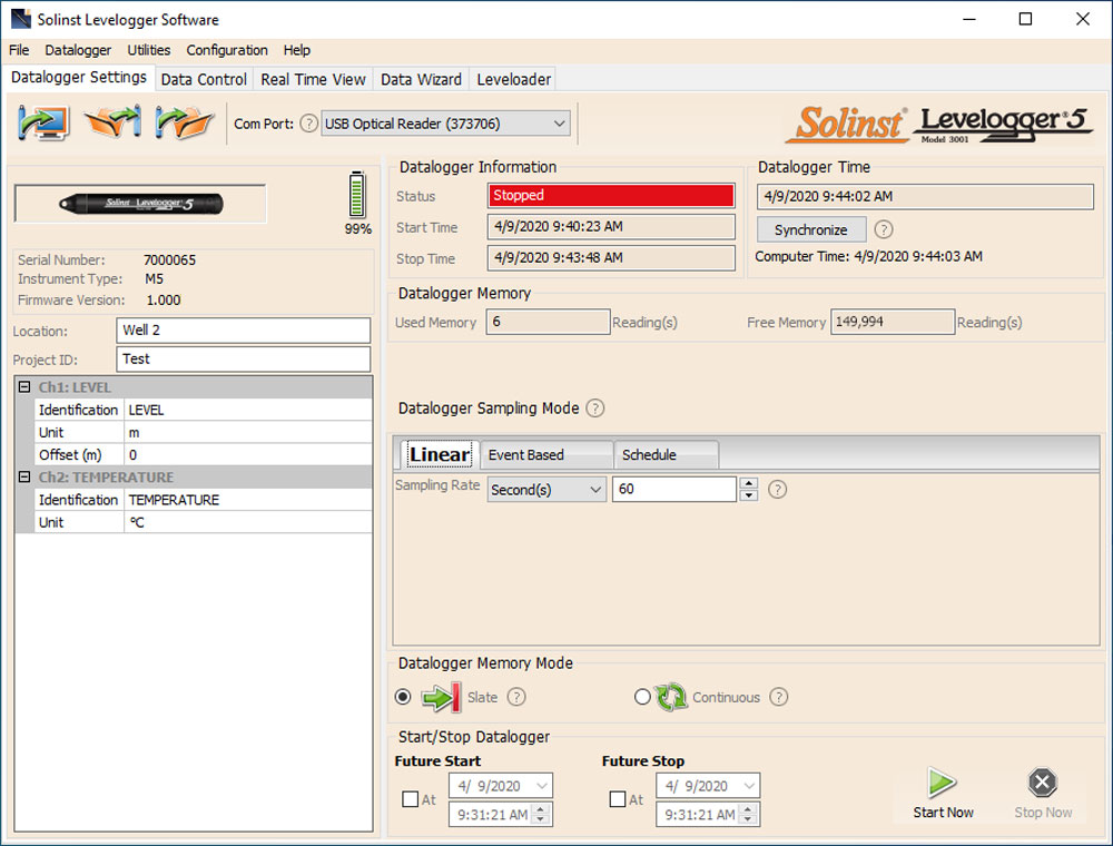3001-levelogger-5-datalogger-settings Software per la gestione dei Levelogger